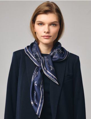 Картинка Шовкова хустина «Мереживо» Navy